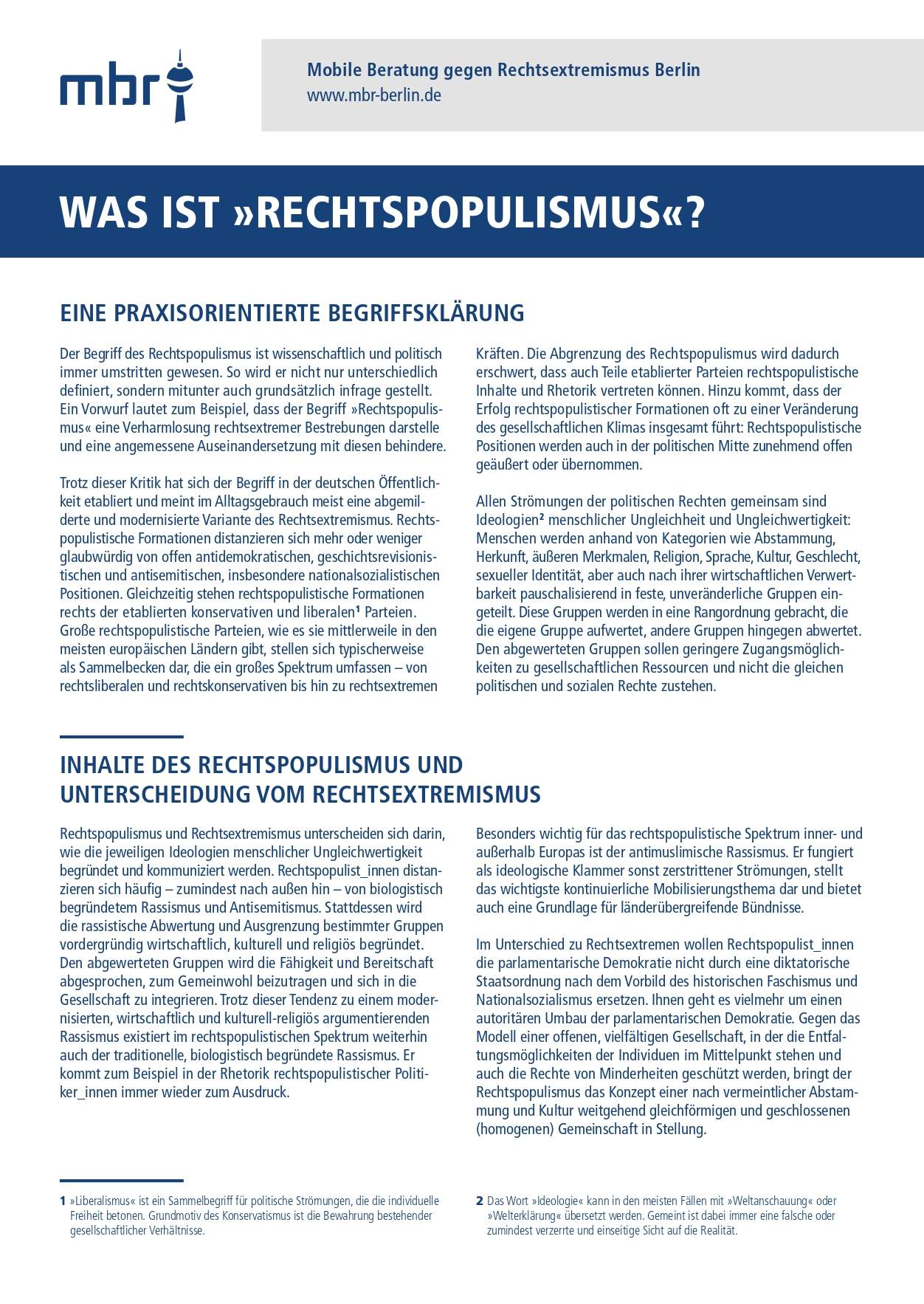 Was ist „Rechtspopulismus“? (2020)