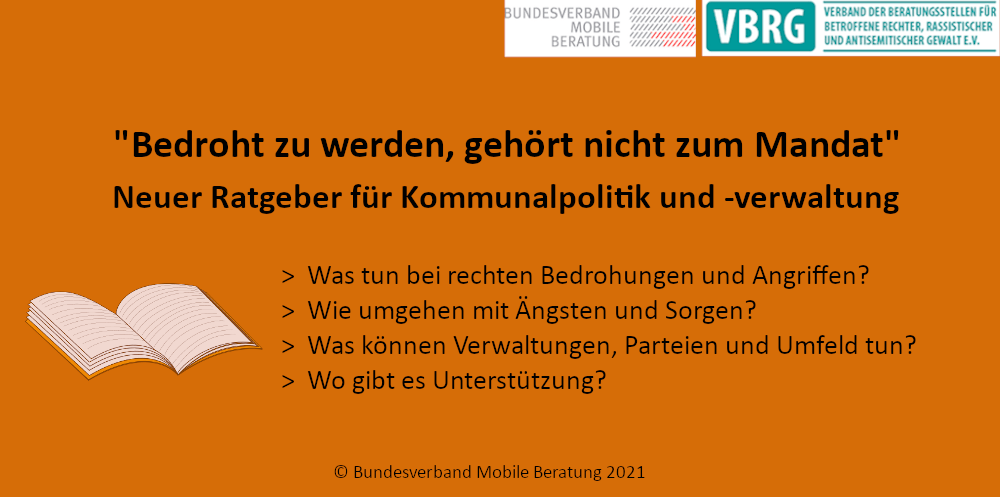 Pressemitteilung: "Bedroht zu werden, gehört NICHT zum Mandat" – Neuer Ratgeber zum Umgang mit rechten Angriffen und Bedrohungen für Kommunalpolitik und -verwaltung