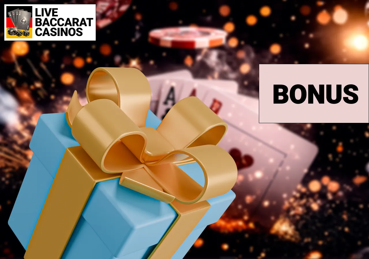 Geschenkbox steht für exklusive Bonusangebote in Live-Baccarat-Casinos.